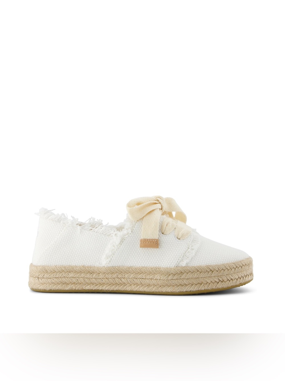 Toms Cream Canvas Espadrille with Bow Laces
